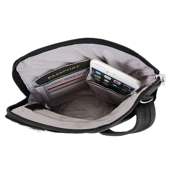 Travelon Anti-Theft Classic Slim Double Zip Crossbody Bag - Picture 3 of 12